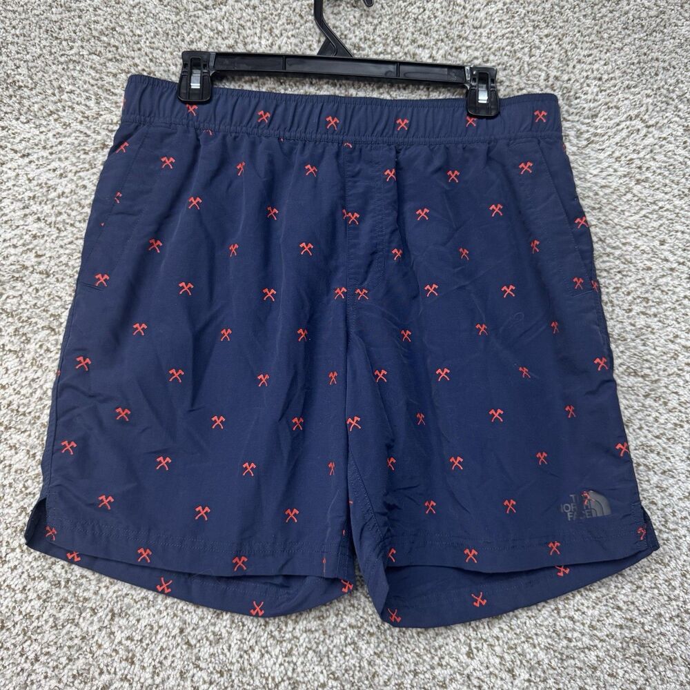 The North Face Swim Trunks Men's Medium Blue‎ Pickaxe Firefighter Nylon Pockets